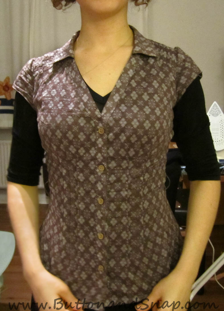 restyling and fitting a thrifted shirt