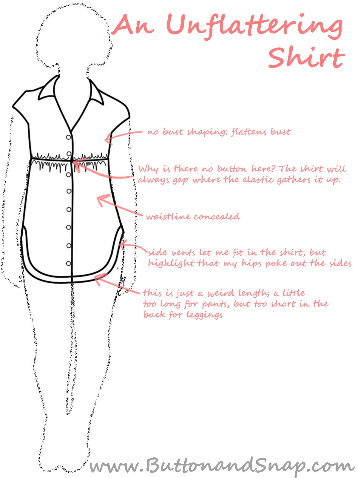 The unflattering details of a shirt