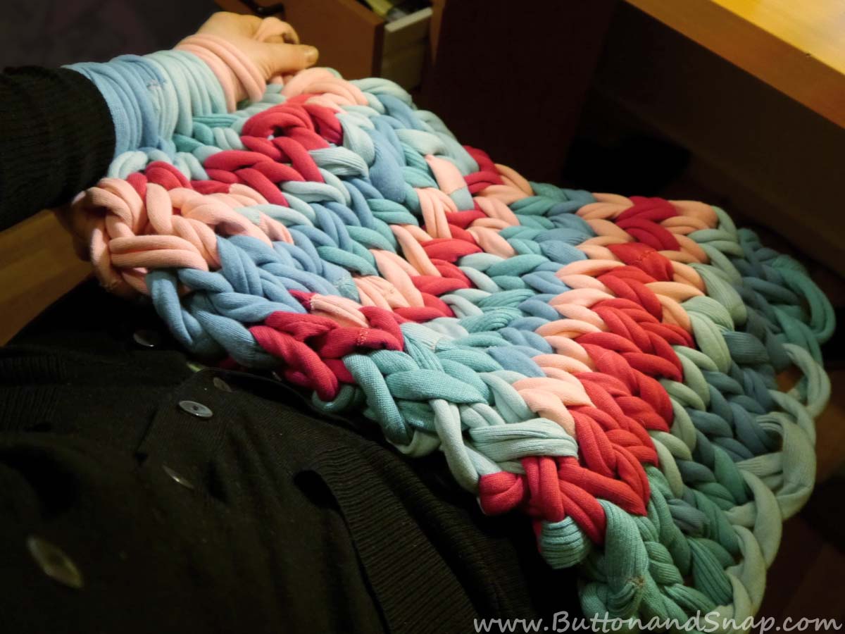 Arm Knitting in Progress